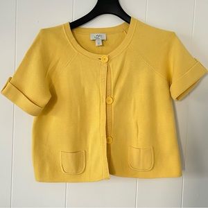 Loft Yellow Cropped Sleeveless Sweater